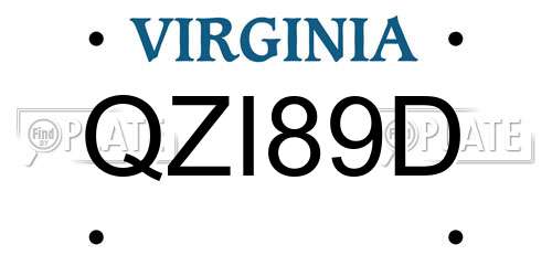 QZI89D Virginia License Plate