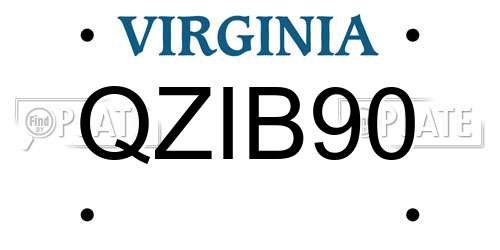 QZIB90 Virginia License Plate