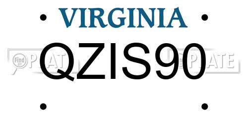 QZIS90 Virginia License Plate