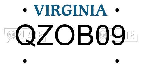 QZOB09 Virginia License Plate