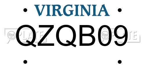 QZQB09 Virginia License Plate
