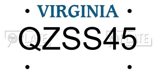 QZSS45 Virginia License Plate