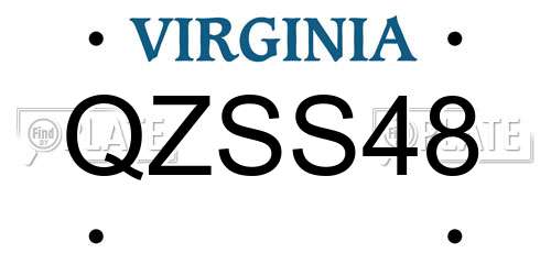 QZSS48 Virginia License Plate