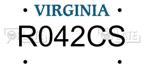 R042CS Virginia License Plate