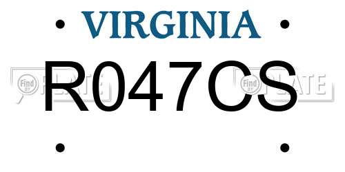 R047CS Virginia License Plate