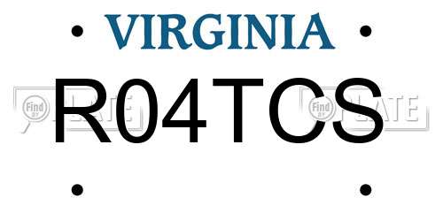 R04TCS Virginia License Plate