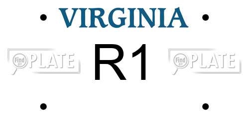 R1 Virginia License Plate