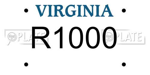 R1000 Virginia License Plate