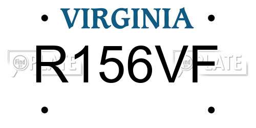 R156VF Virginia License Plate