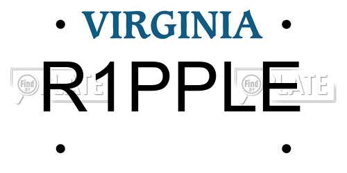 R1PPLE Virginia License Plate