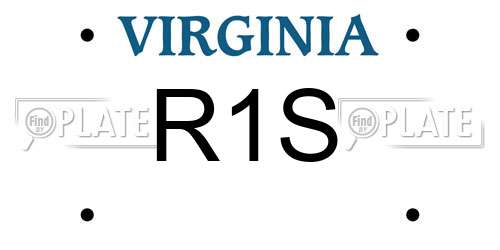 R1S Virginia License Plate