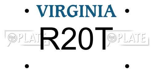 R20T Virginia License Plate
