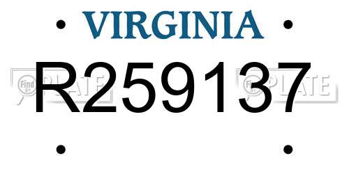 R259137 Virginia License Plate