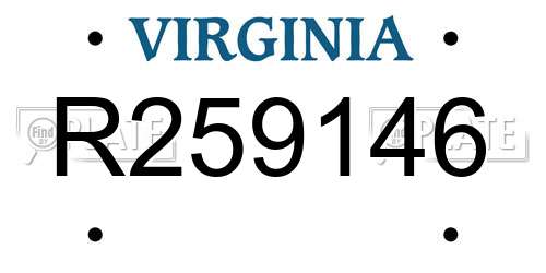 R259146 Virginia License Plate