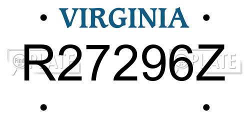 R27296Z Virginia License Plate