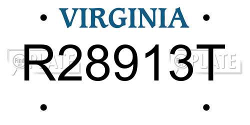 R28913T Virginia License Plate