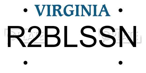 R2BLSSN Virginia License Plate