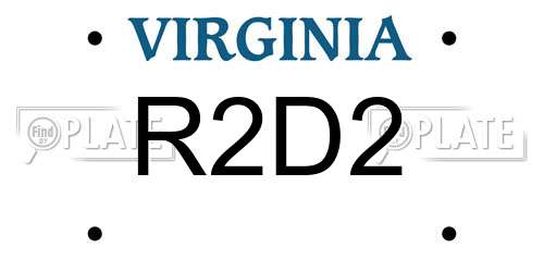 R2D2 Virginia License Plate