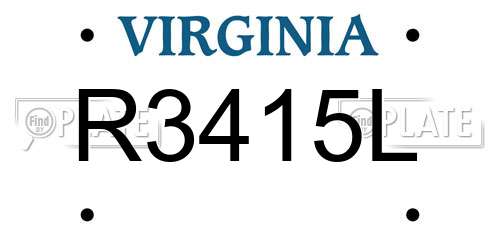 R3415L Virginia License Plate