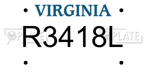 R3418L Virginia License Plate