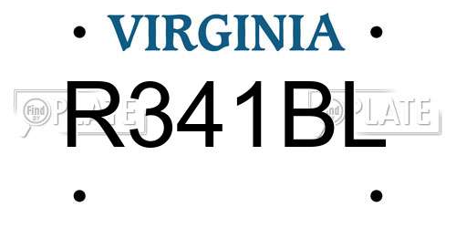 R341BL Virginia License Plate