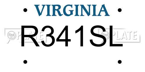 R341SL Virginia License Plate