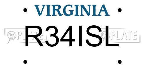 R34ISL Virginia License Plate