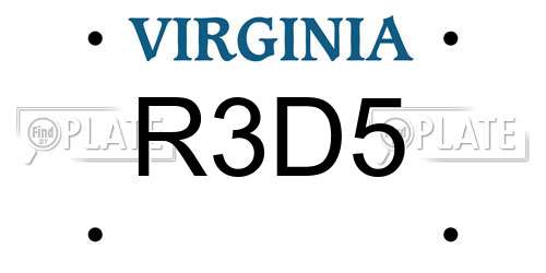 R3D5 Virginia License Plate