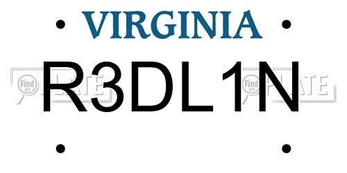 R3DL1N Virginia License Plate