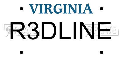 R3DLINE Virginia License Plate