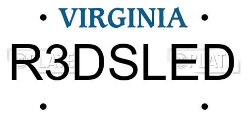 R3DSLED Virginia License Plate