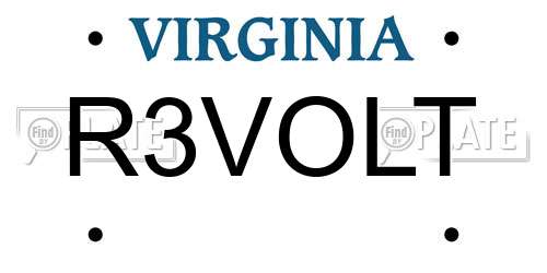 R3VOLT Virginia License Plate
