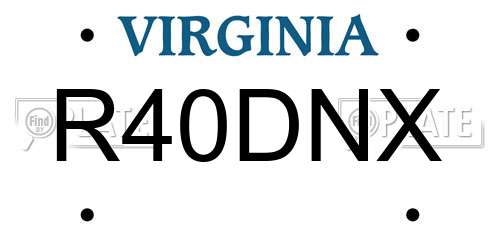 R40DNX Virginia License Plate