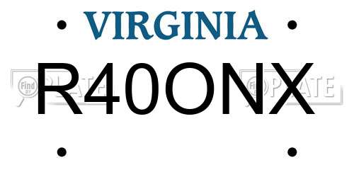R40ONX Virginia License Plate