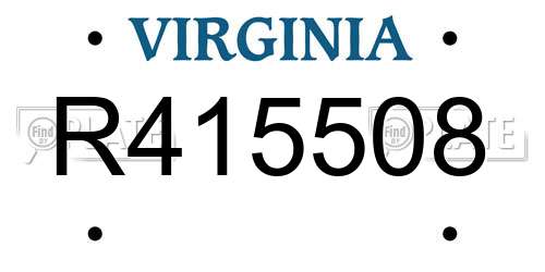 R415508 Virginia License Plate