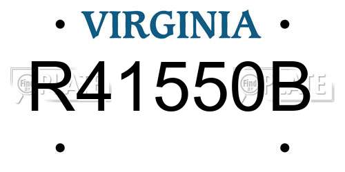 R41550B Virginia License Plate
