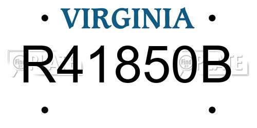 R41850B Virginia License Plate