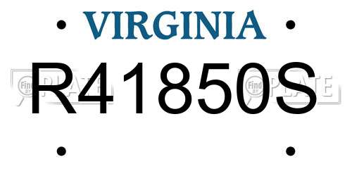R41850S Virginia License Plate