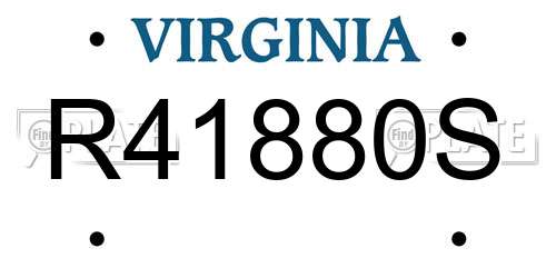 R41880S Virginia License Plate