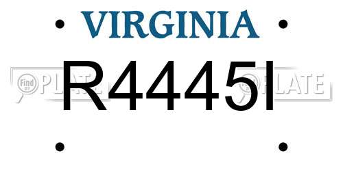 R4445I Virginia License Plate
