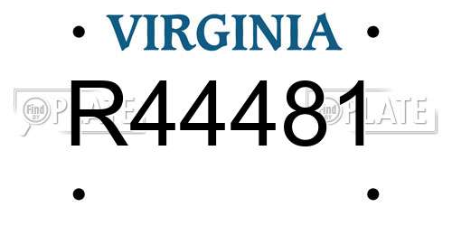 R44481 Virginia License Plate