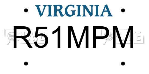 R51MPM Virginia License Plate