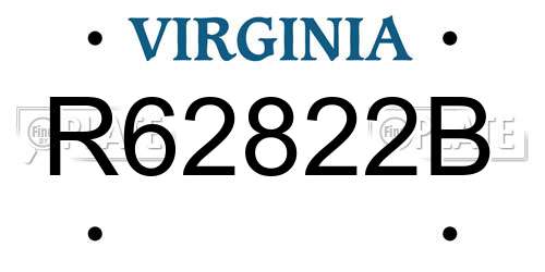 R62822B Virginia License Plate