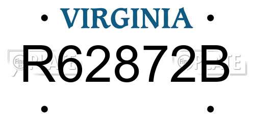 R62872B Virginia License Plate