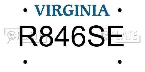 R846SE Virginia License Plate