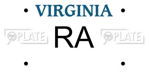 RA Virginia License Plate