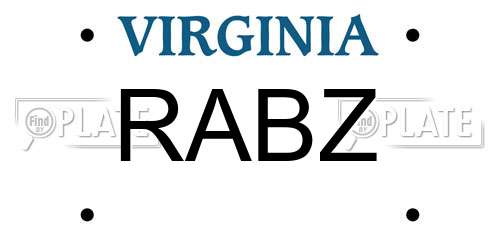 RABZ Virginia License Plate