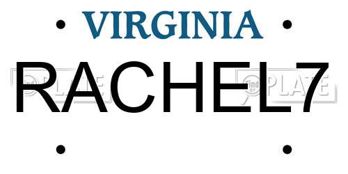 RACHEL7 Virginia License Plate