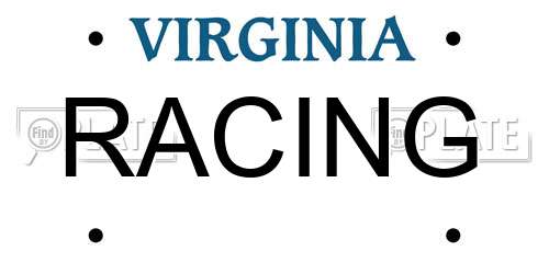 RACING Virginia License Plate