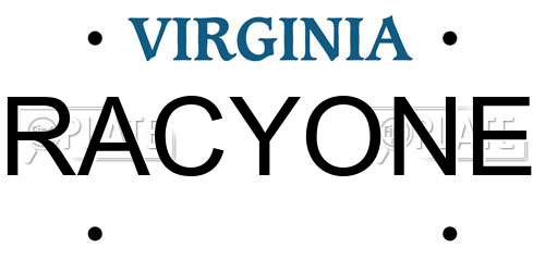 RACYONE Virginia License Plate